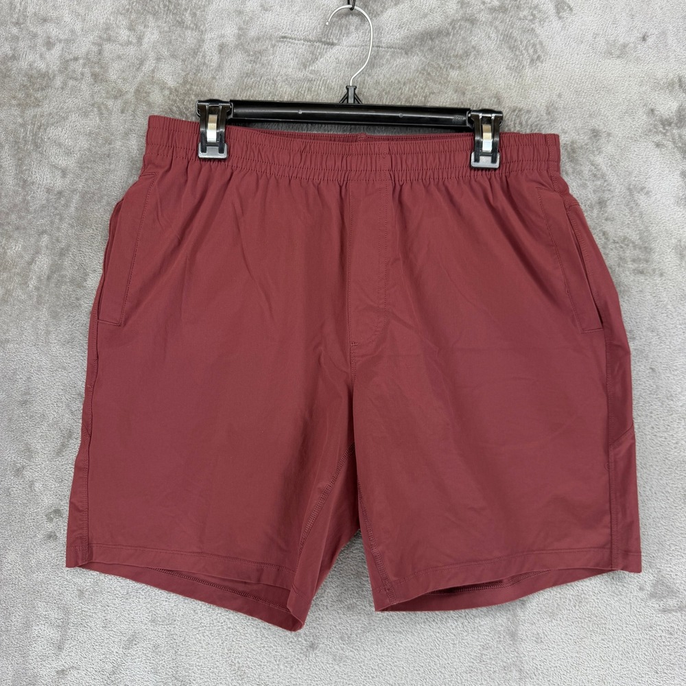 Bearbottom Loft Shorts Mens Large Maroon Red 7 Inch Inseam Nylon Stretch Active